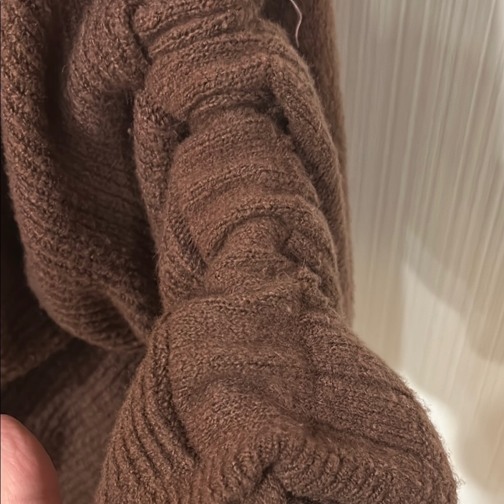 Lucky Brand Chocolate Brown Open-Front Cardigan Tie Sleeves - Picture 7 of 11